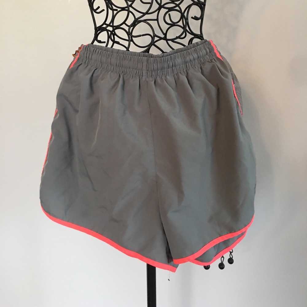GRAY AND PINK TRACK SHORTS
